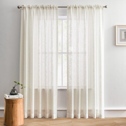 Flora Linen Semi Sheer Curtains