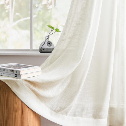 Flora Linen Semi Sheer Curtains