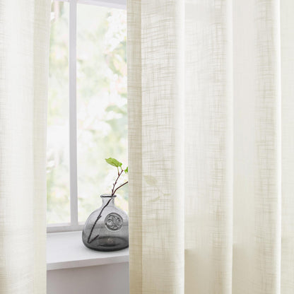 Flora Linen Semi Sheer Curtains