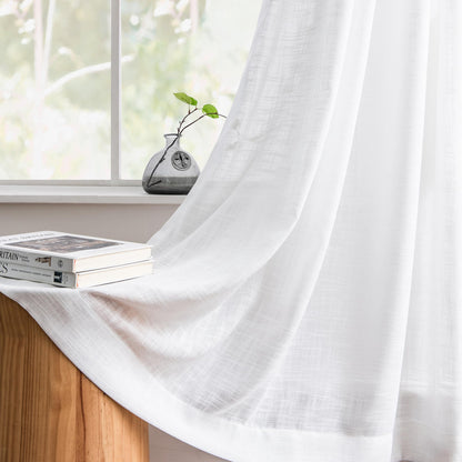 Flora Linen Semi Sheer Curtains