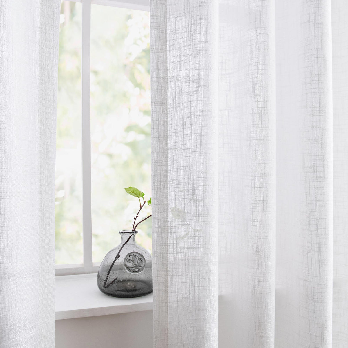 Flora Linen Semi Sheer Curtains