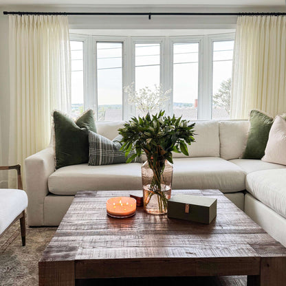Flora Linen Semi Sheer Curtains
