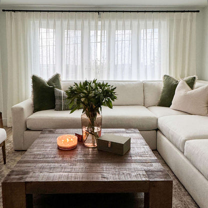 Flora Linen Semi Sheer Curtains
