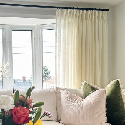 Flora Linen Semi Sheer Curtains