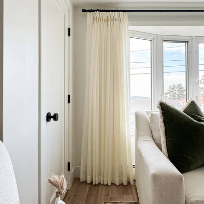Flora Linen Semi Sheer Curtains