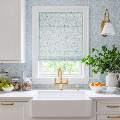 Fronde Leaf Pattern Custom Roman Shades