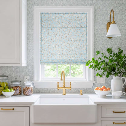 Fronde Leaf Pattern Custom Roman Shades