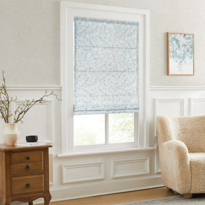 Fronde Leaf Pattern Custom Roman Shades