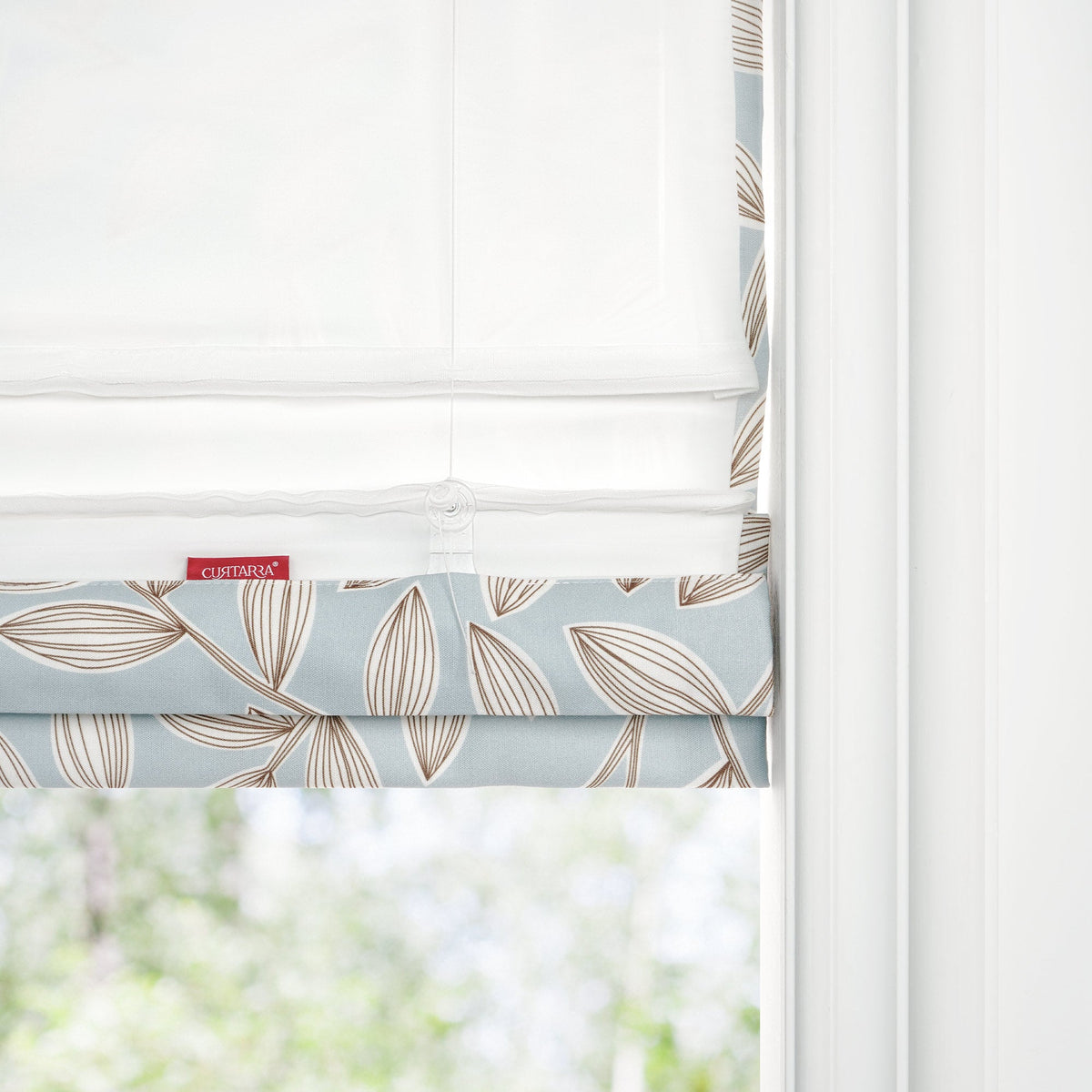 Fronde Leaf Pattern Custom Roman Shades