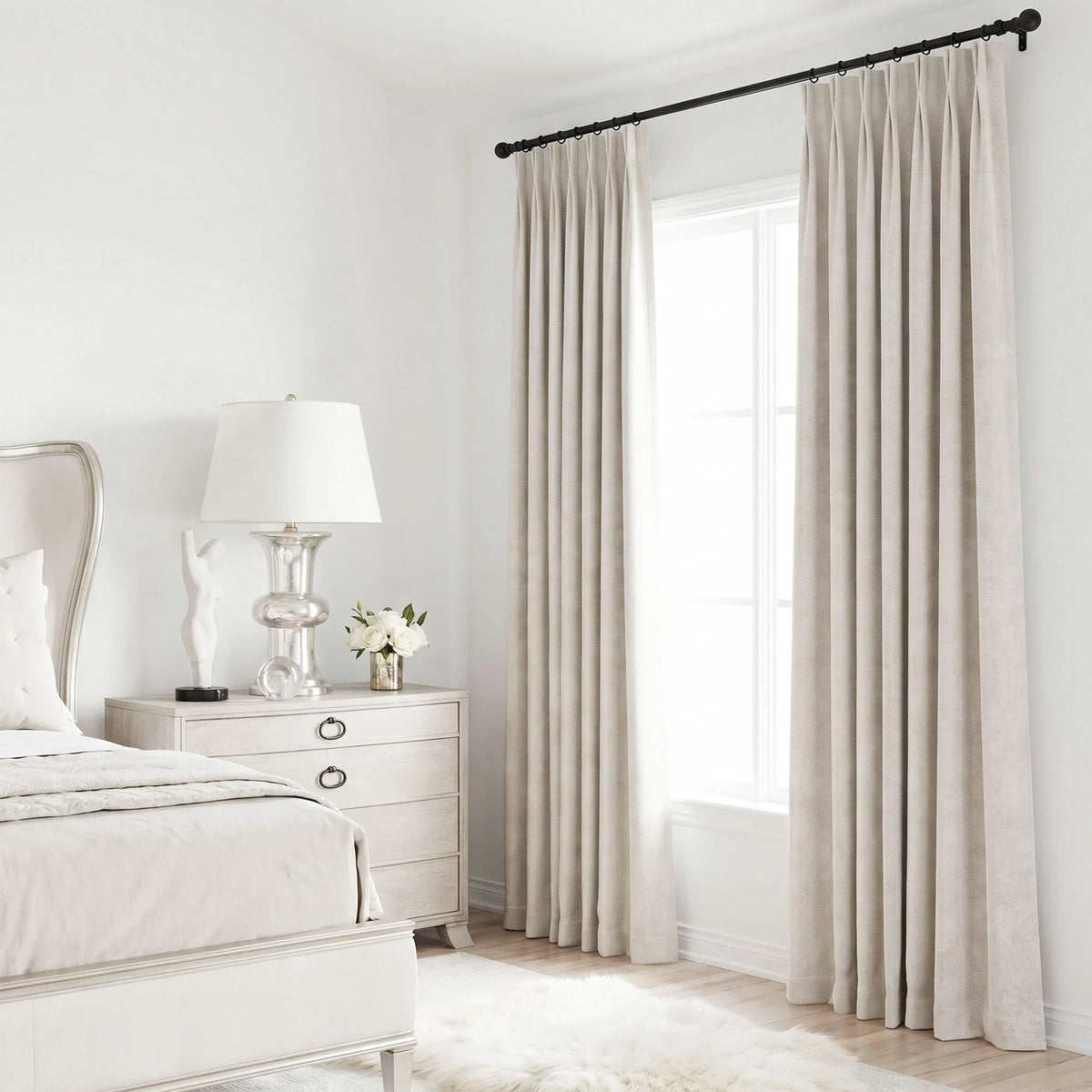 Gabriel Chenille Custom Herringbone Texture Curtains