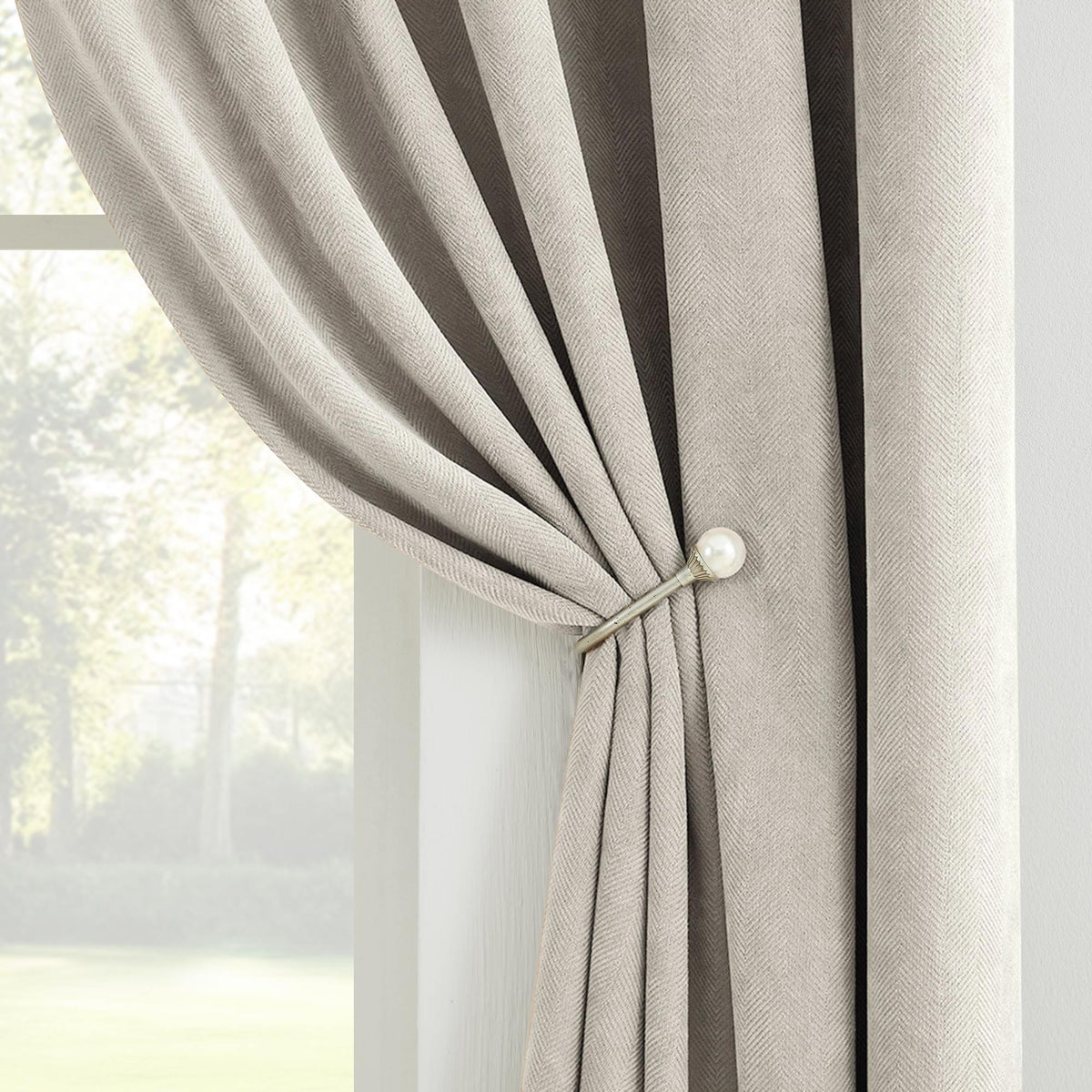 Gabriel Chenille Custom Herringbone Texture Curtains
