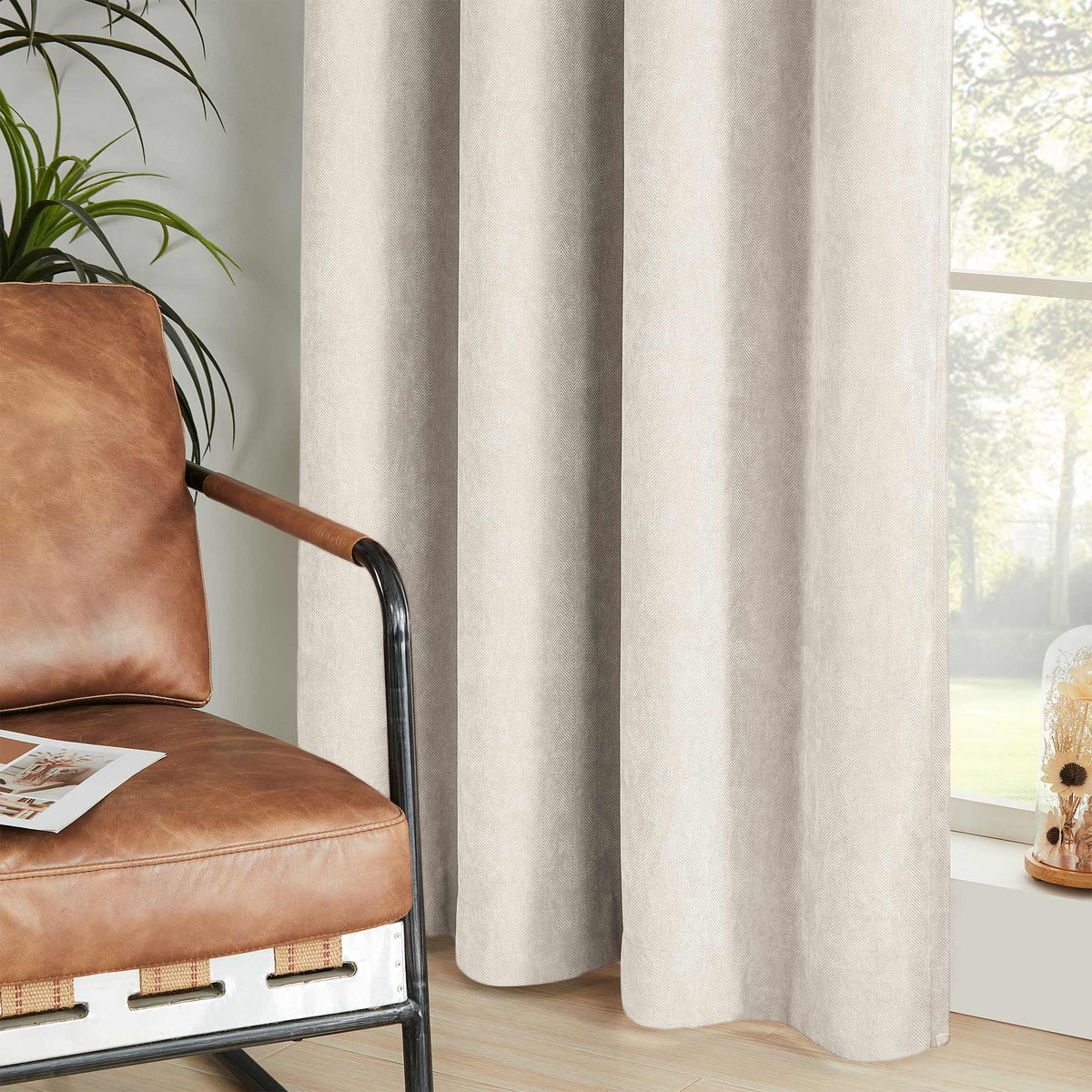 Gabriel Chenille Custom Herringbone Texture Curtains