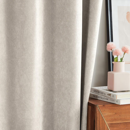 Gabriel Chenille Custom Herringbone Texture Curtains