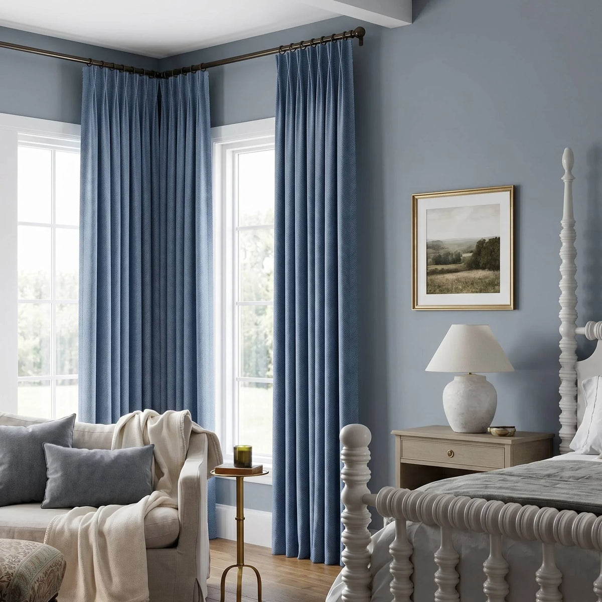 Gabriel Chenille Custom Herringbone Texture Curtains