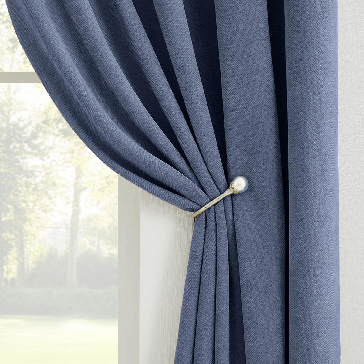 Gabriel Chenille Custom Herringbone Texture Curtains