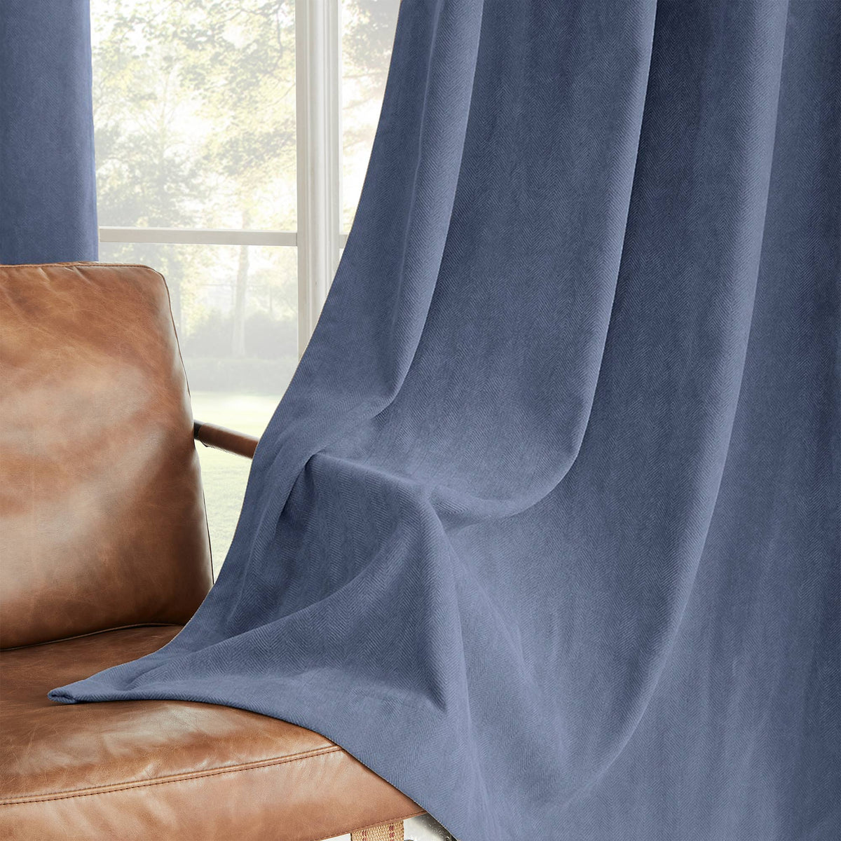 Gabriel Chenille Custom Herringbone Texture Curtains