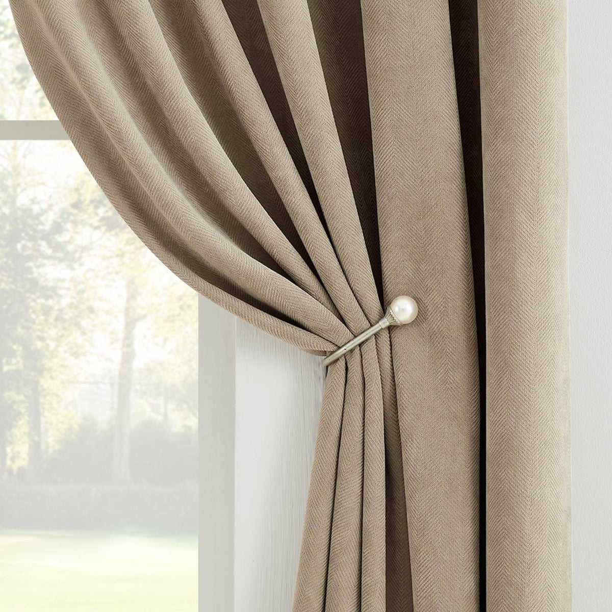 Gabriel Chenille Custom Herringbone Texture Curtains