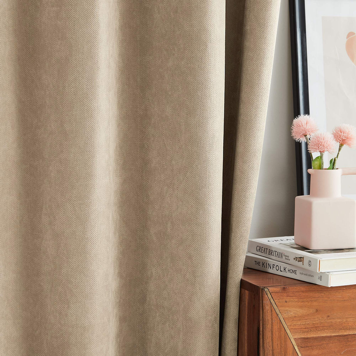 Gabriel Chenille Custom Herringbone Texture Curtains