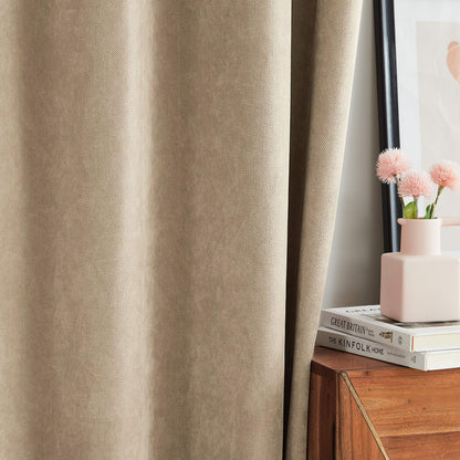 Gabriel Chenille Custom Herringbone Texture Curtains