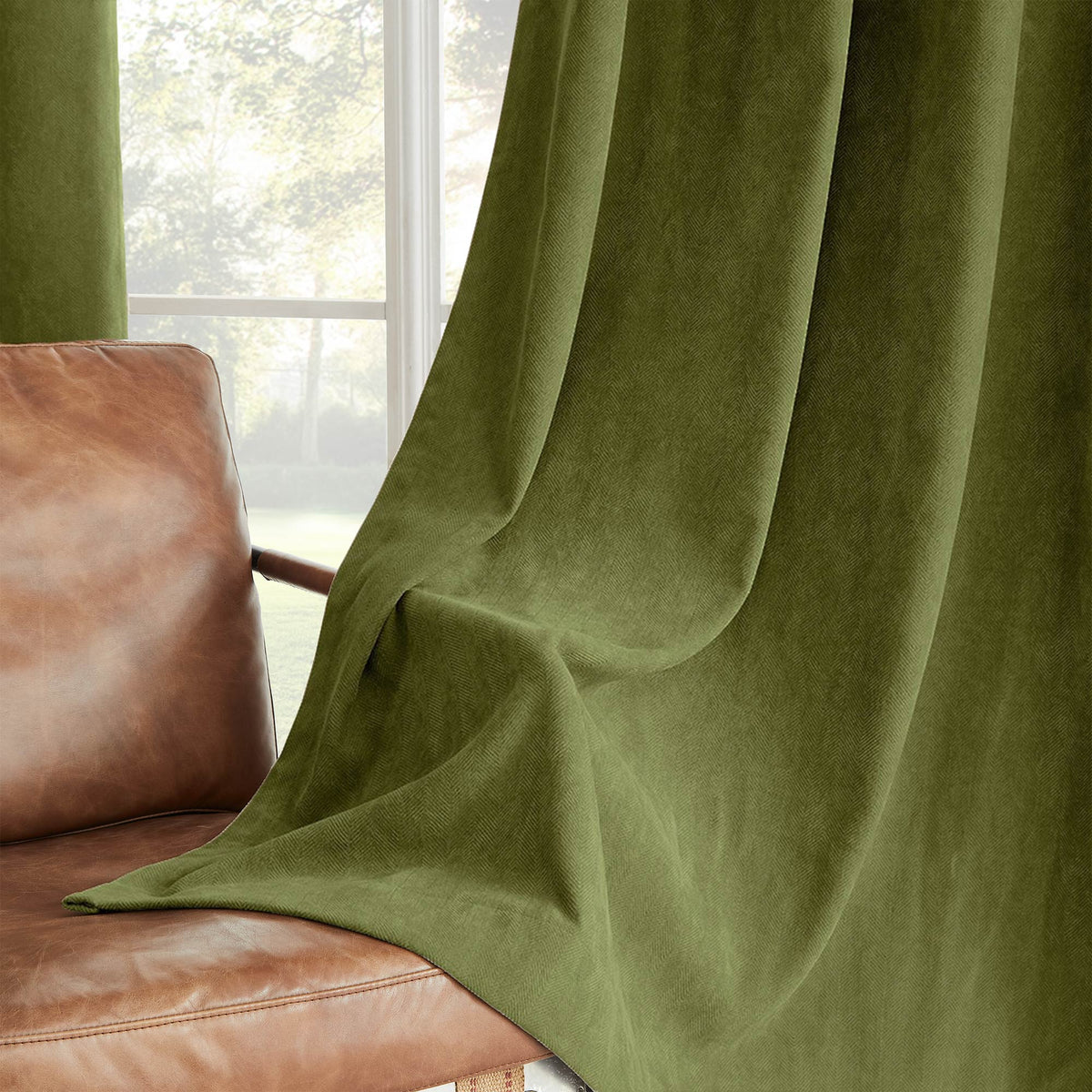 Gabriel Chenille Custom Herringbone Texture Curtains