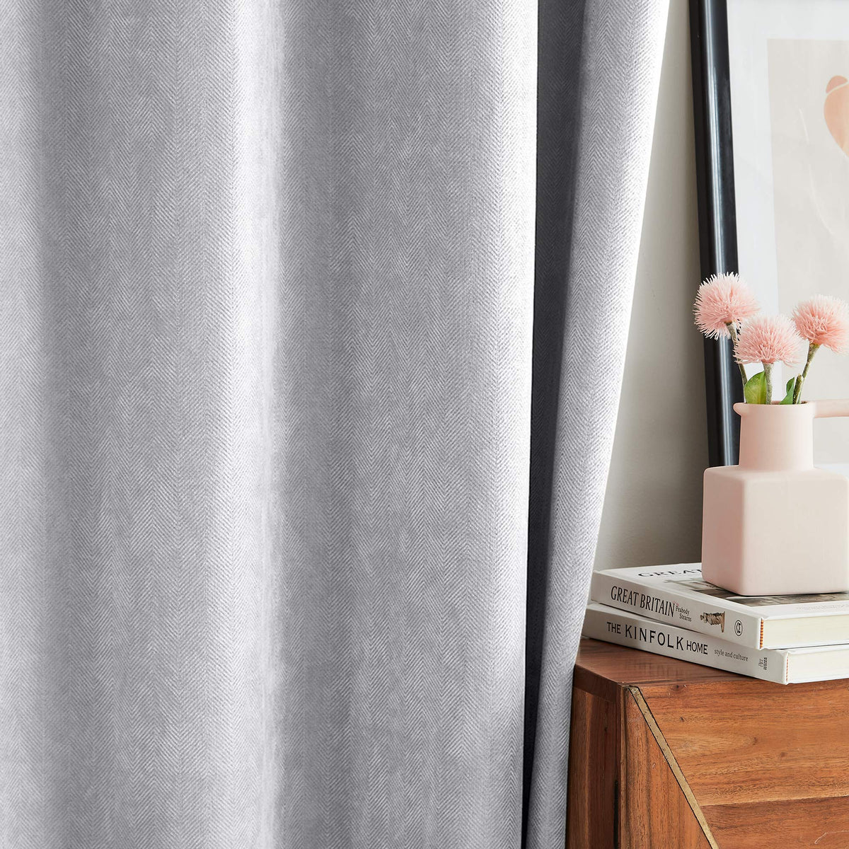 Gabriel Chenille Custom Herringbone Texture Curtains