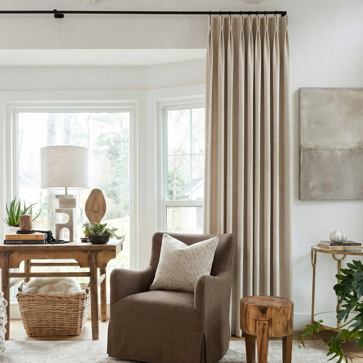 Gabriel Chenille Custom Herringbone Texture Curtains