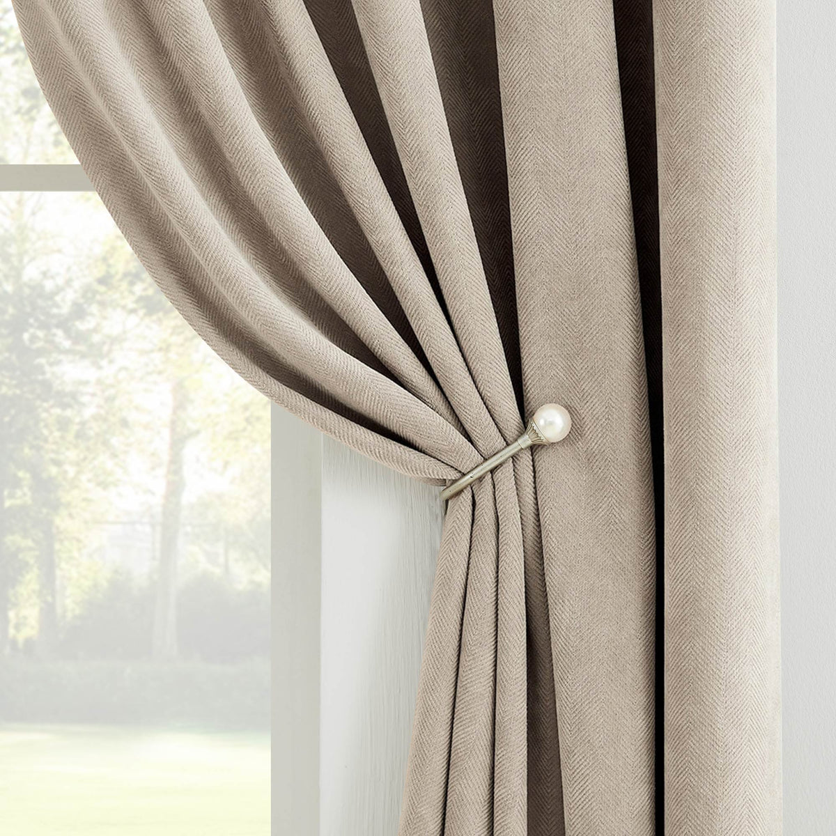 Gabriel Chenille Custom Herringbone Texture Curtains