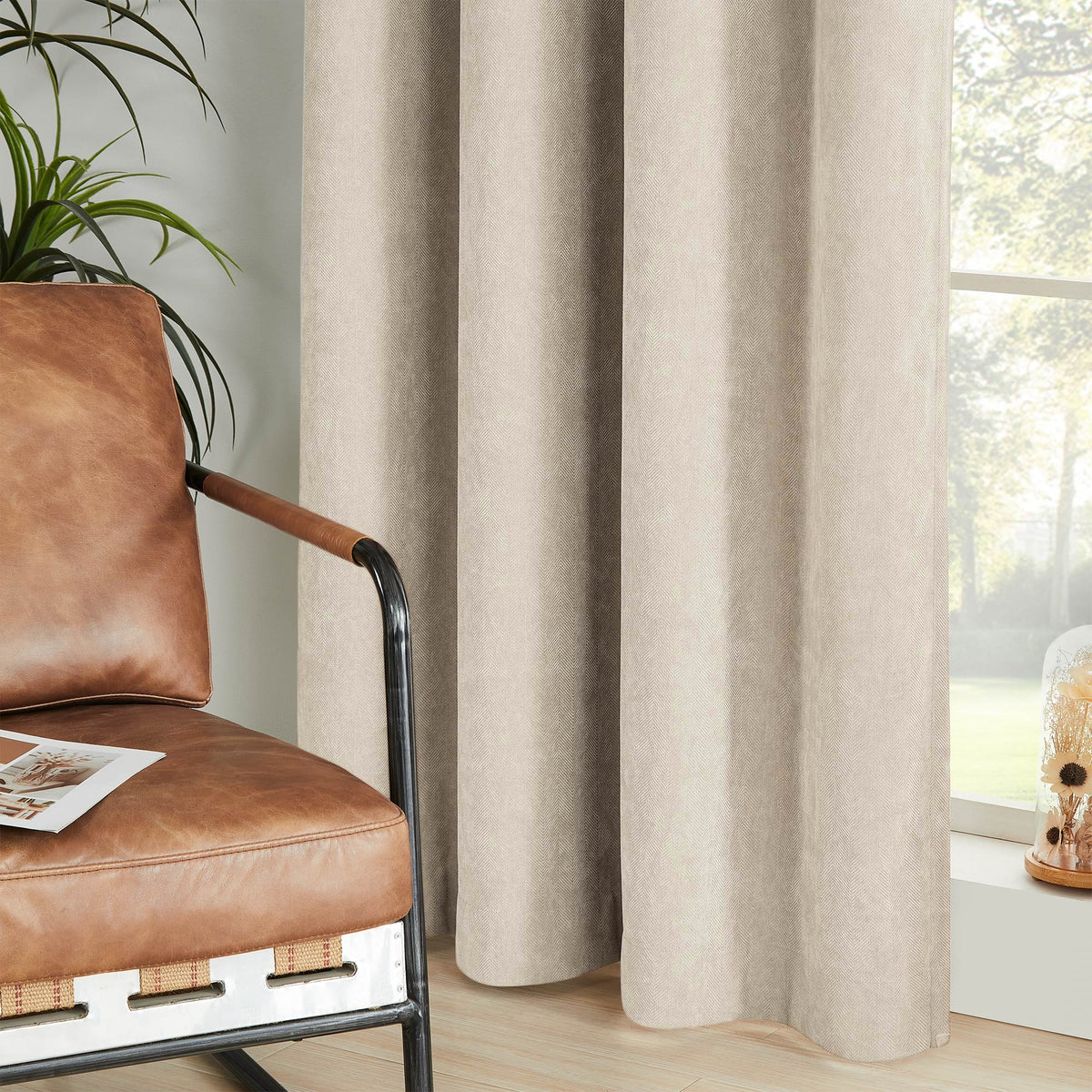 Gabriel Chenille Custom Herringbone Texture Curtains