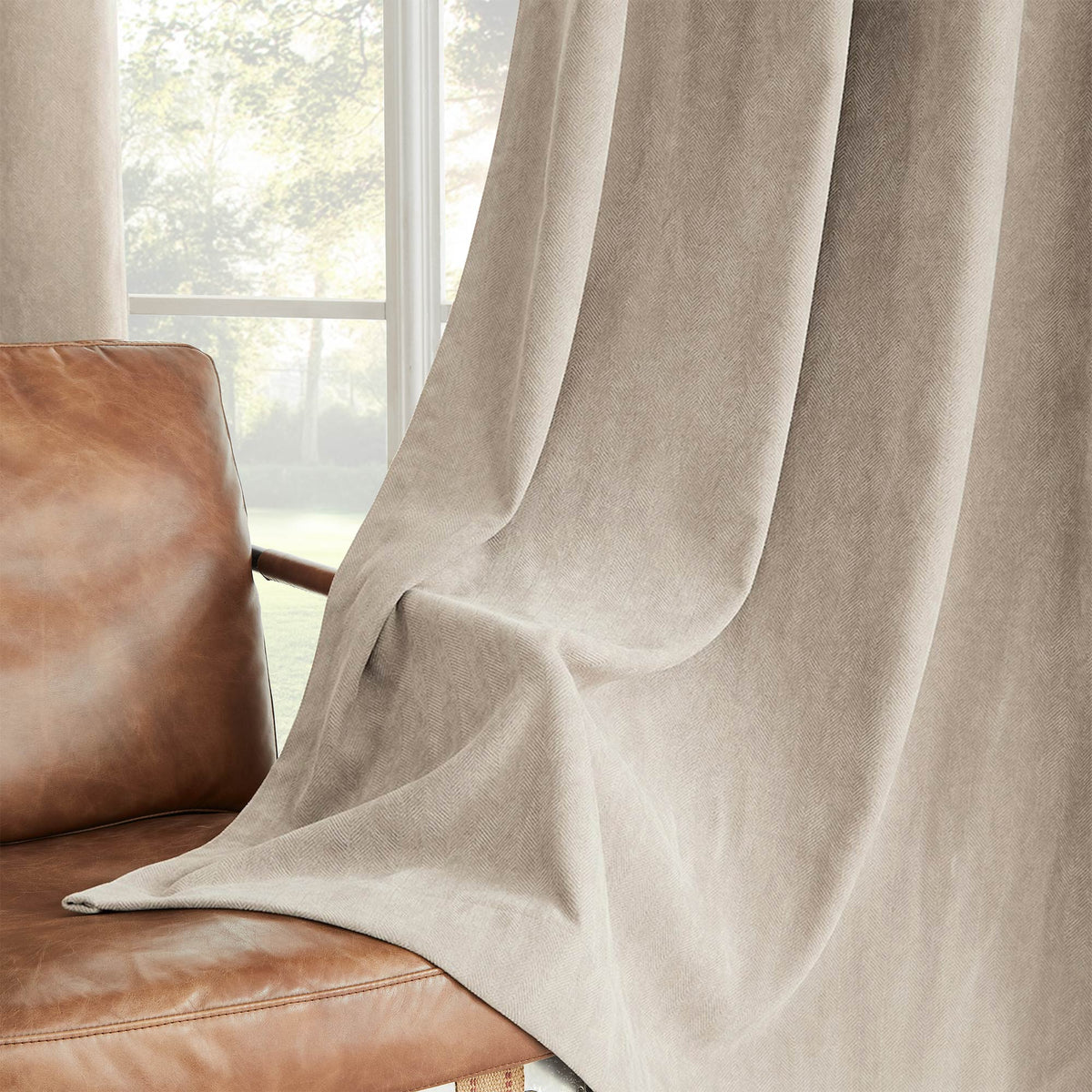 Gabriel Chenille Custom Herringbone Texture Curtains