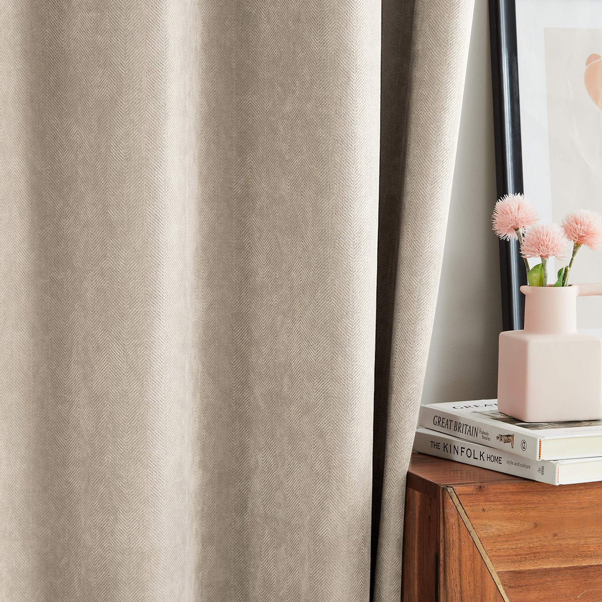Gabriel Chenille Custom Herringbone Texture Curtains