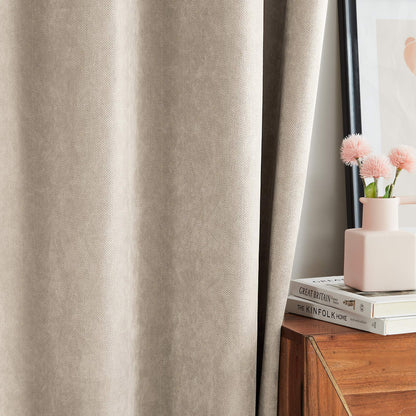 Gabriel Chenille Custom Herringbone Texture Curtains
