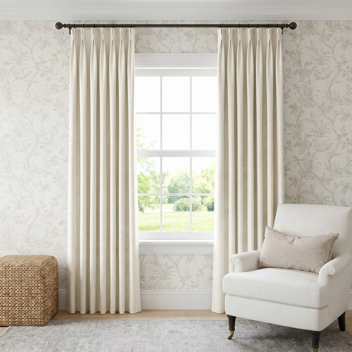 Gabriel Chenille Custom Herringbone Texture Curtains