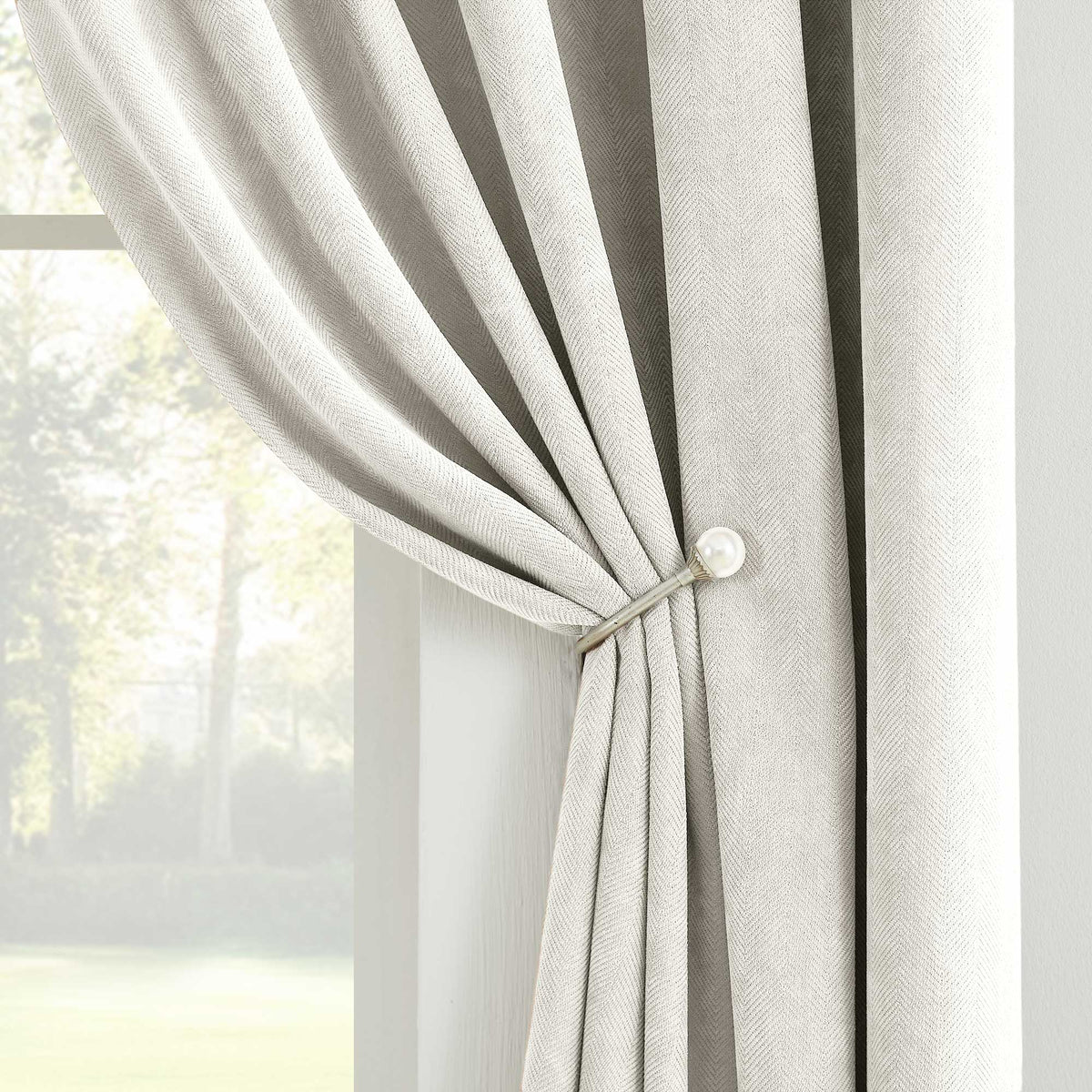 Gabriel Chenille Custom Herringbone Texture Curtains
