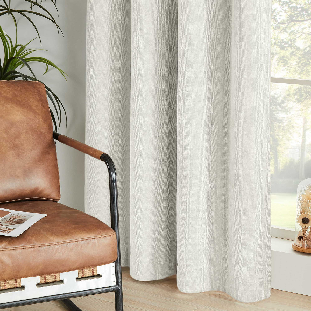 Gabriel Chenille Custom Herringbone Texture Curtains