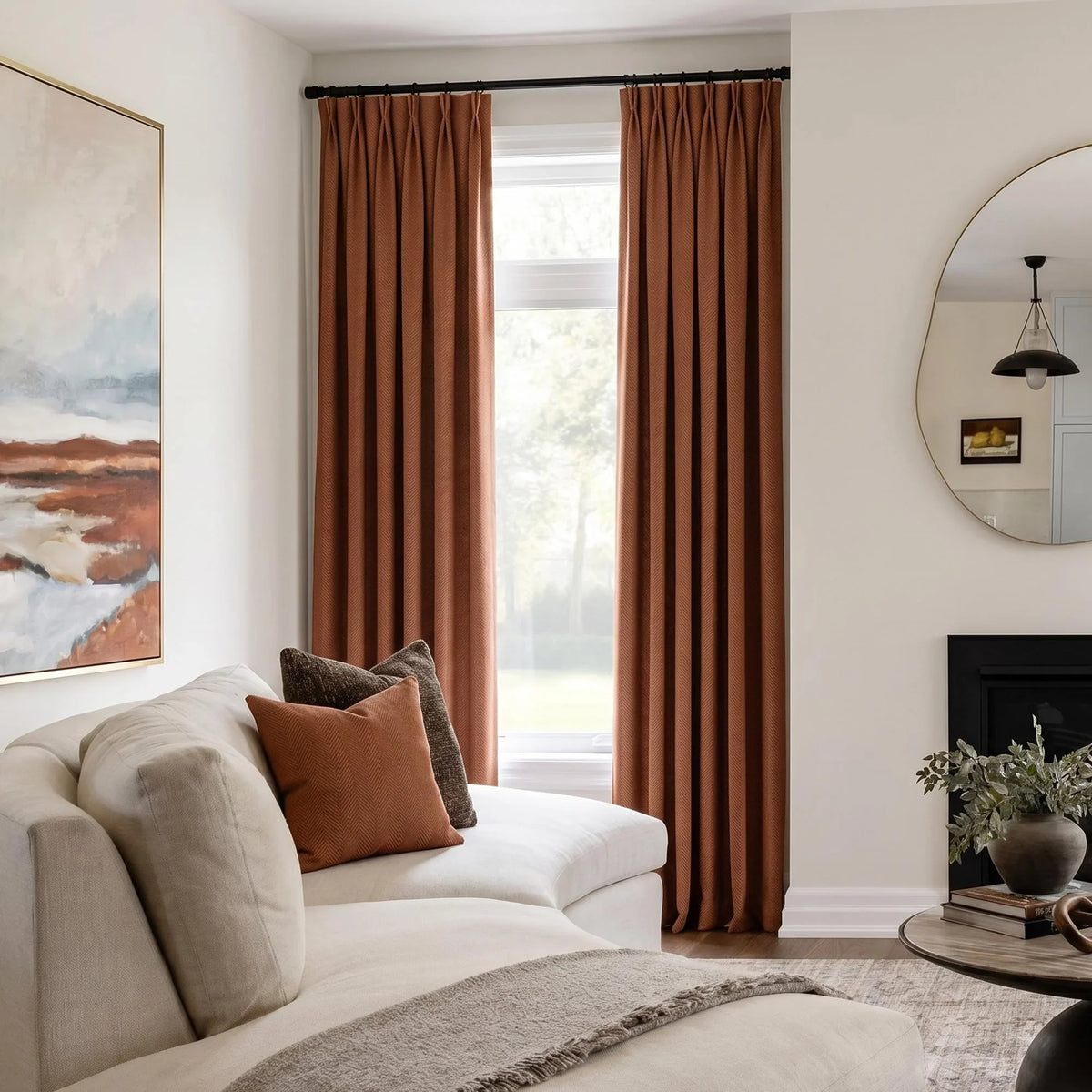 Gabriel Chenille Custom Herringbone Texture Curtains