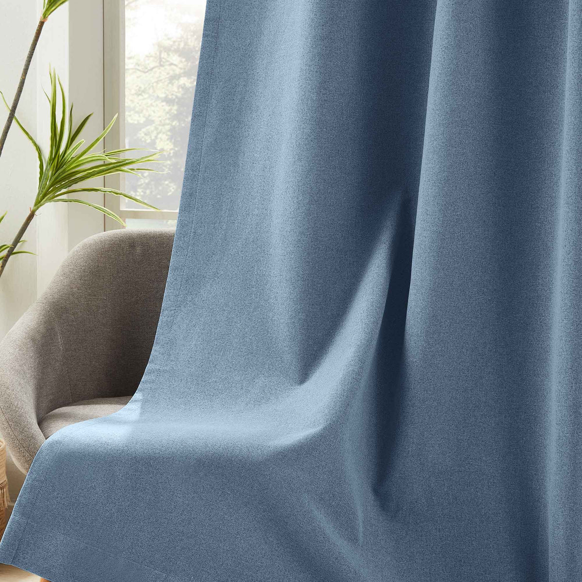 Gary Linen Look 100% Blackout Curtains