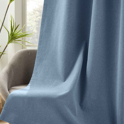 Gary Linen Look 100% Blackout Curtains