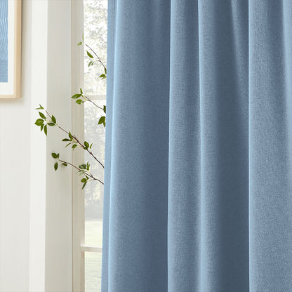 Gary Linen Look 100% Blackout Curtains