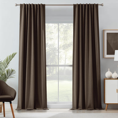 Gary Linen Look 100% Blackout Curtains