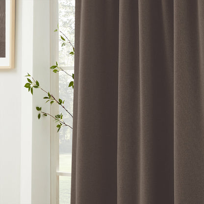 Gary Linen Look 100% Blackout Curtains