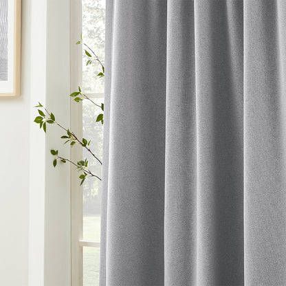 Gary Linen Look 100% Blackout Curtains