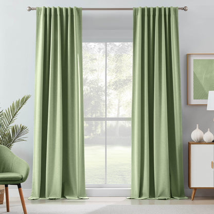 Gary Linen Look 100% Blackout Curtains