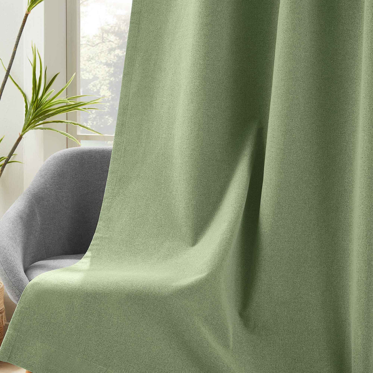 Gary Linen Look 100% Blackout Curtains