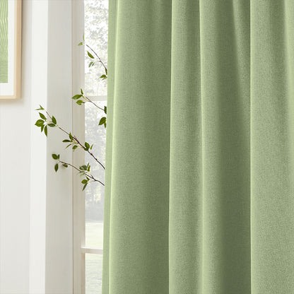 Gary Linen Look 100% Blackout Curtains
