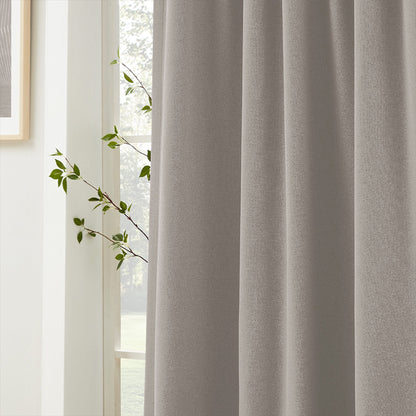 Gary Linen Look 100% Blackout Curtains