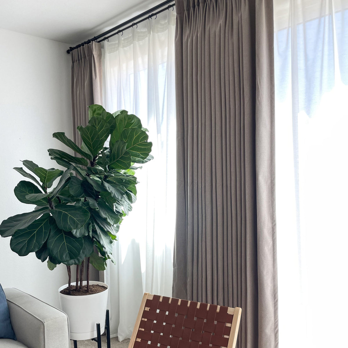 Gary Linen Look 100% Blackout Curtains