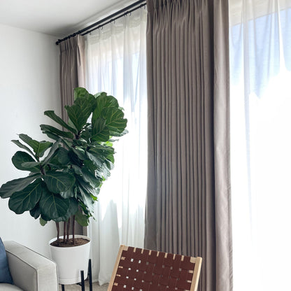 Gary Linen Look 100% Blackout Curtains