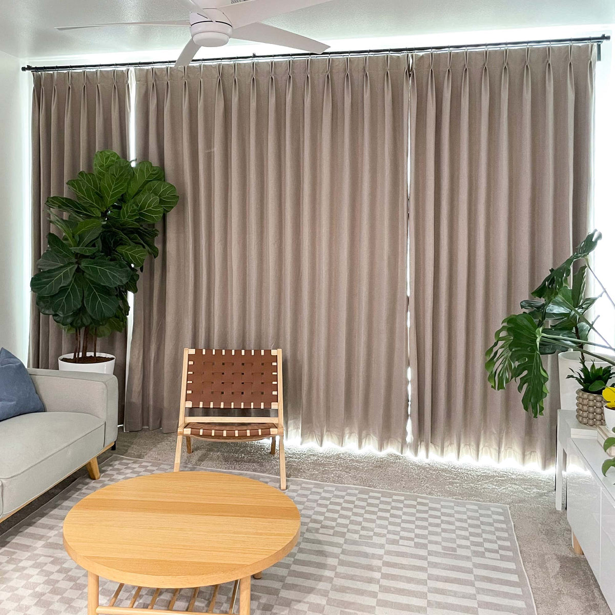 Gary Linen Look 100% Blackout Curtains