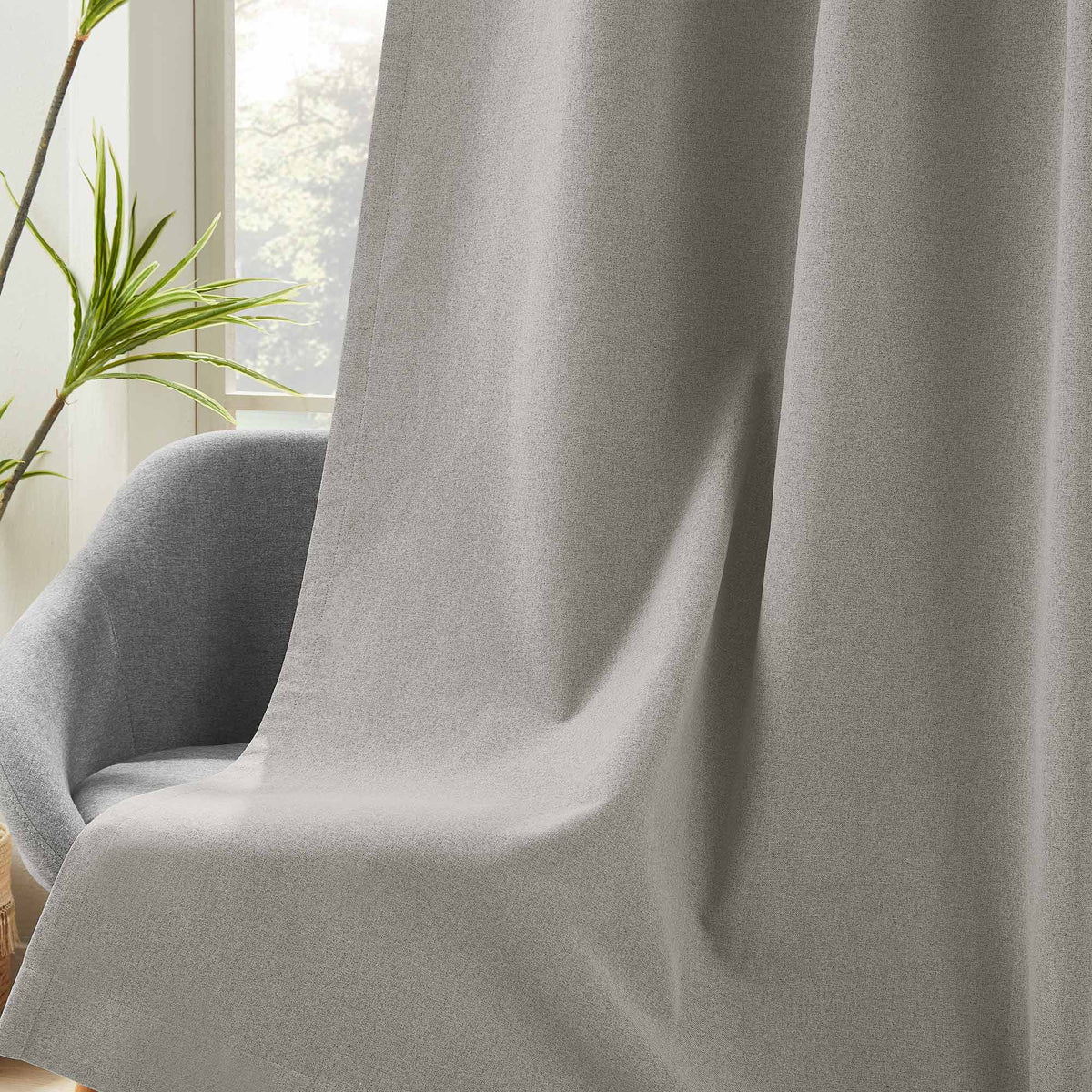 Gary Linen Look 100% Blackout Curtains