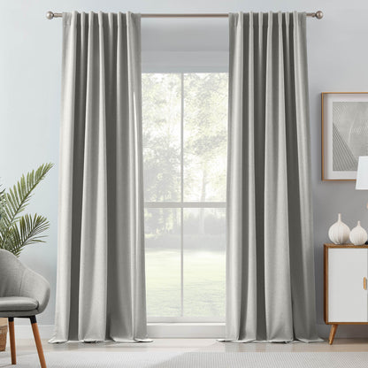 Gary Linen Look 100% Blackout Curtains